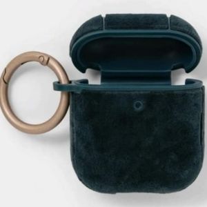 heyday AirPods Gen1 & Gen2 Earbud Case Crushed Velvet Cover Blue New Dark Teal